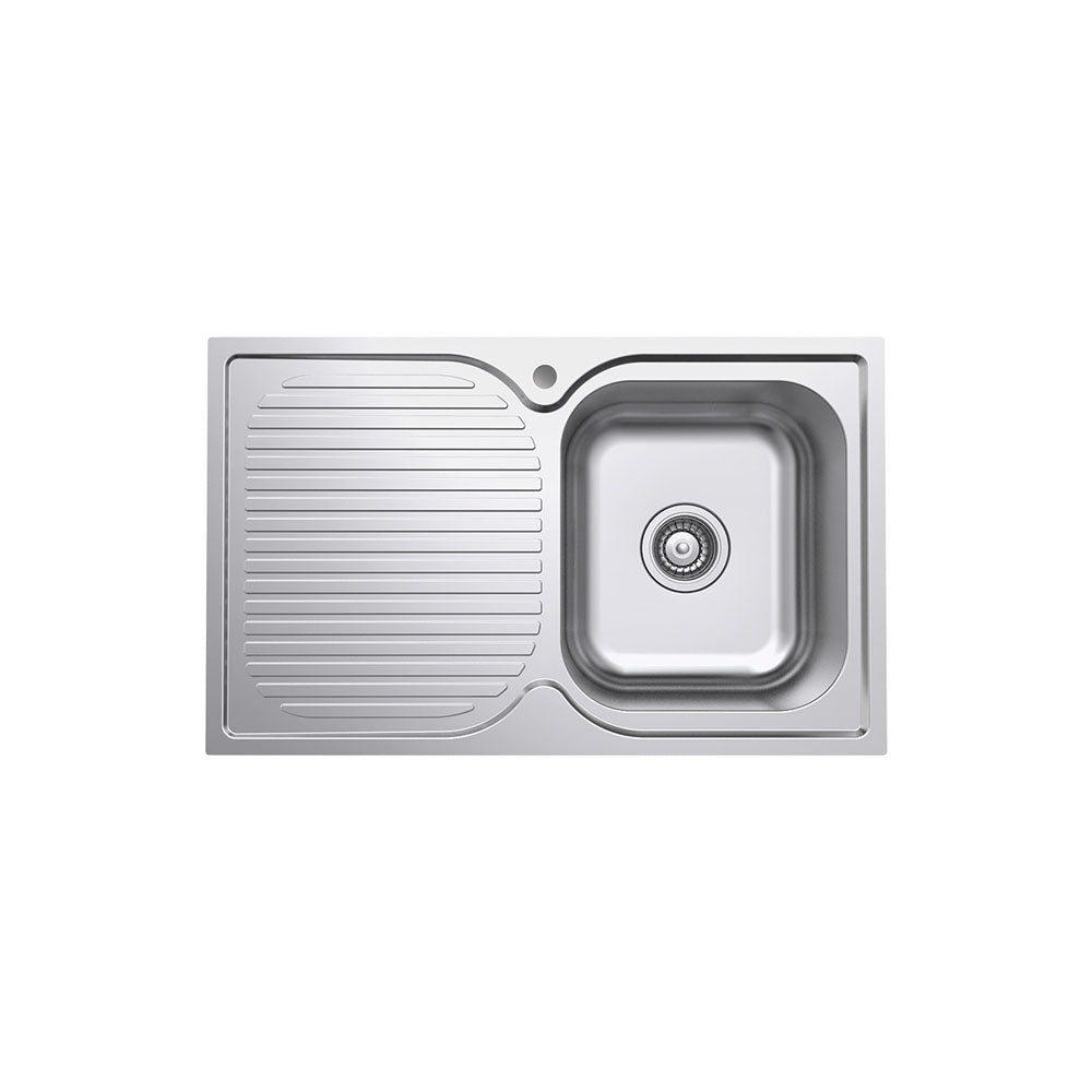 FIENZA TIVA SINGLE BOWL KITCHEN SINK WITH DRAINER STAINLESS STEEL 780MM