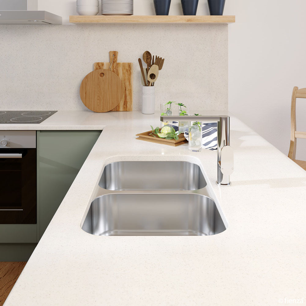 FIENZA TIVA DOUBLE BOWL KITCHEN SINK STAINLESS STEEL 785MM