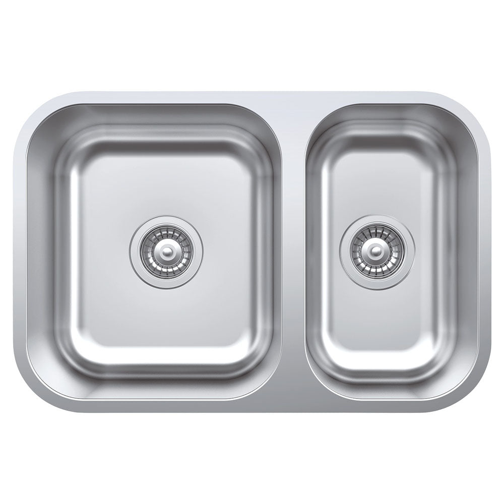 FIENZA TIVA DOUBLE BOWL KITCHEN SINK STAINLESS STEEL 670MM