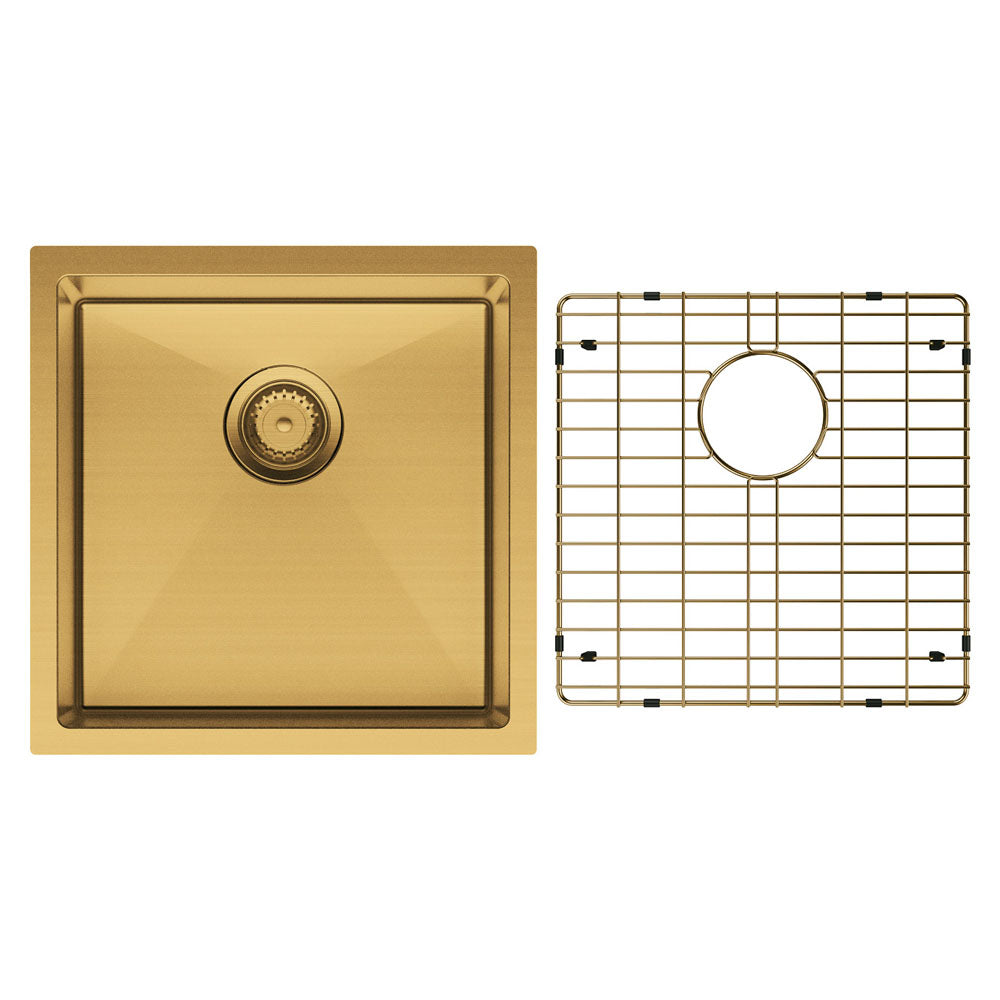 FIENZA HANA SINGLE BOWL KITCHEN SINK PVD RUGGED BRASS 450MM