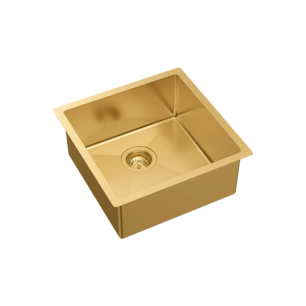 FIENZA HANA SINGLE BOWL KITCHEN SINK PVD RUGGED BRASS 450MM