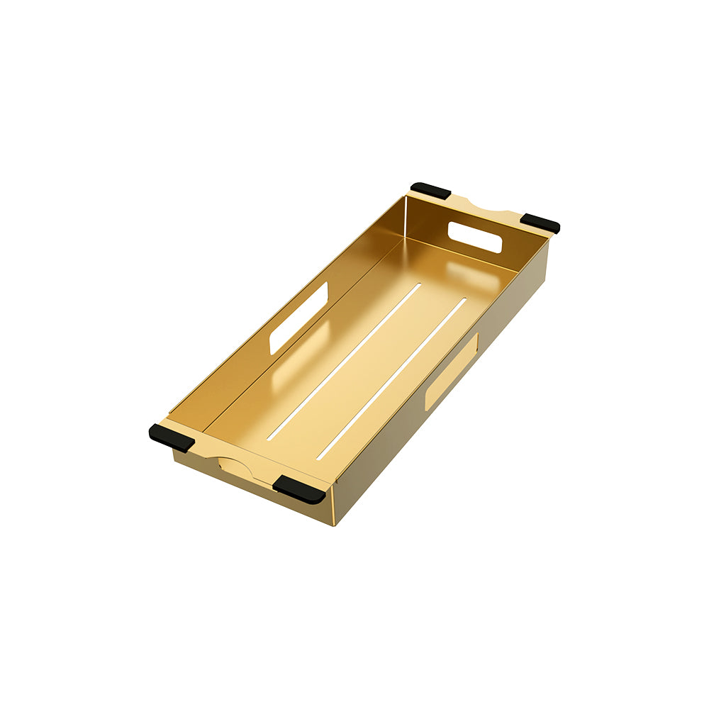 FIENZA HANA DOUBLE BOWL KITCHEN SINK KIT PVD RUGGED BRASS 760MM