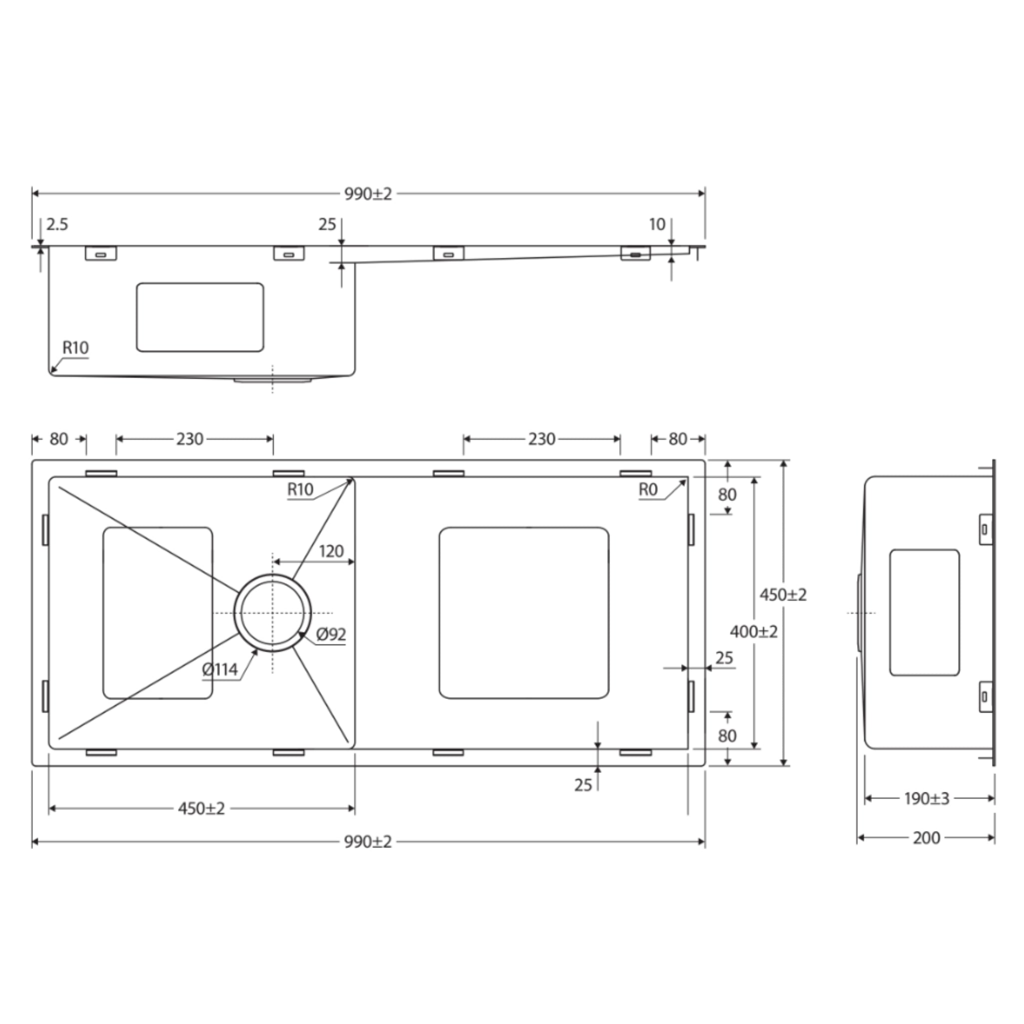 FIENZA HANA ANTI SCRATCH DOUBLE BOWL KITCHEN SINK KIT PVD GUN METAL 760MM