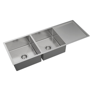 FIENZA HANA DOUBLE BOWL KITCHEN SINK WITH DRAINER KIT STAINLESS STEEL 1180MM
