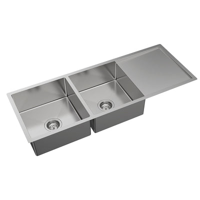 FIENZA HANA DOUBLE BOWL KITCHEN SINK WITH DRAINER KIT STAINLESS STEEL 1180MM