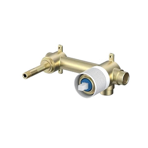 IKON LINIE WALL BASIN MIXER TRIM KIT WITH ROUGH IN BODY 200MM BRUSHED GOLD