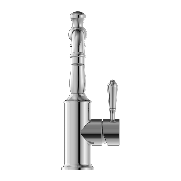 NERO YORK BASIN MIXER WITH METAL LEVER 265MM CHROME