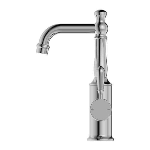 NERO YORK BASIN MIXER WITH METAL LEVER 265MM CHROME