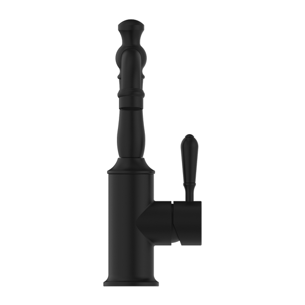 NERO YORK BASIN MIXER WITH METAL LEVER 265MM MATTE BLACK