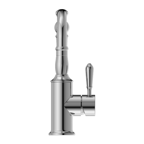 NERO YORK BASIN MIXER WITH METAL LEVER 265MM CHROME