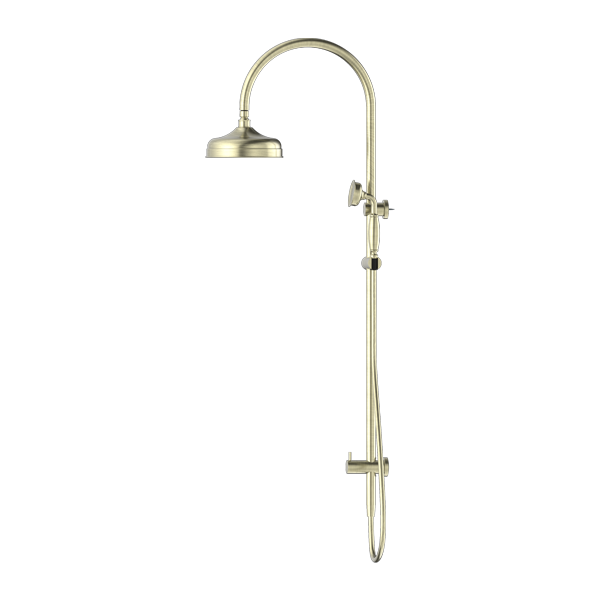 NERO YORK TWIN SHOWER WITH METAL HAND SHOWER AGED BRASS