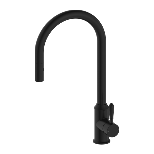 NERO YORK SPRAY PULL OUT SINK MIXER METAL LEVER 457MM MATTE BLACK