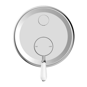 NERO YORK SHOWER MIXER DIVERTER WITH WHITE PORCELAIN LEVER 160MM CHROME
