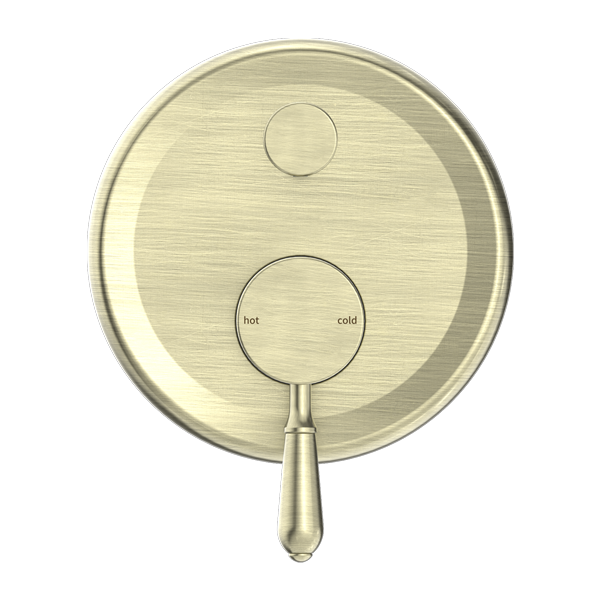 NERO YORK SHOWER MIXER DIVERTER WITH METAL LEVER 160MM AGED BRASS