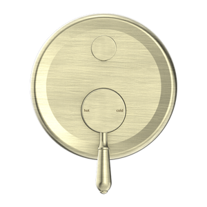 NERO YORK SHOWER MIXER DIVERTER WITH METAL LEVER 160MM AGED BRASS