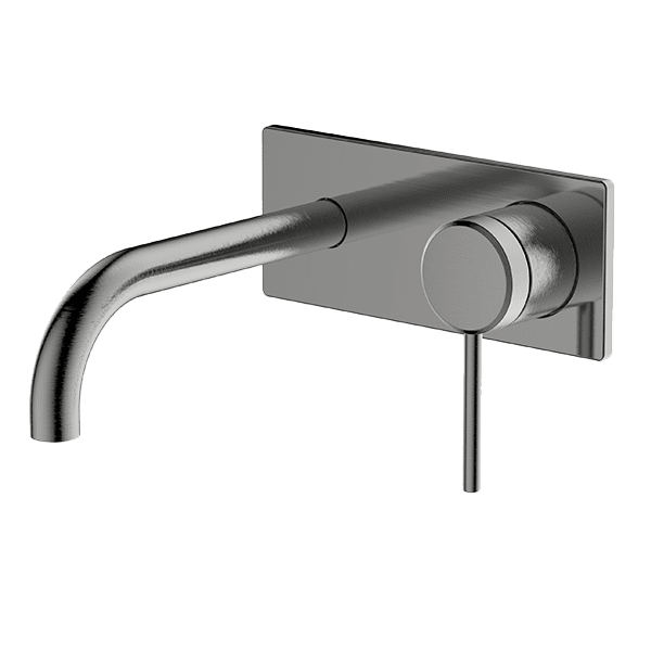 GARETH ASHTON POCO WALL BASIN / BATH MIXER SET 165MM GUN METAL