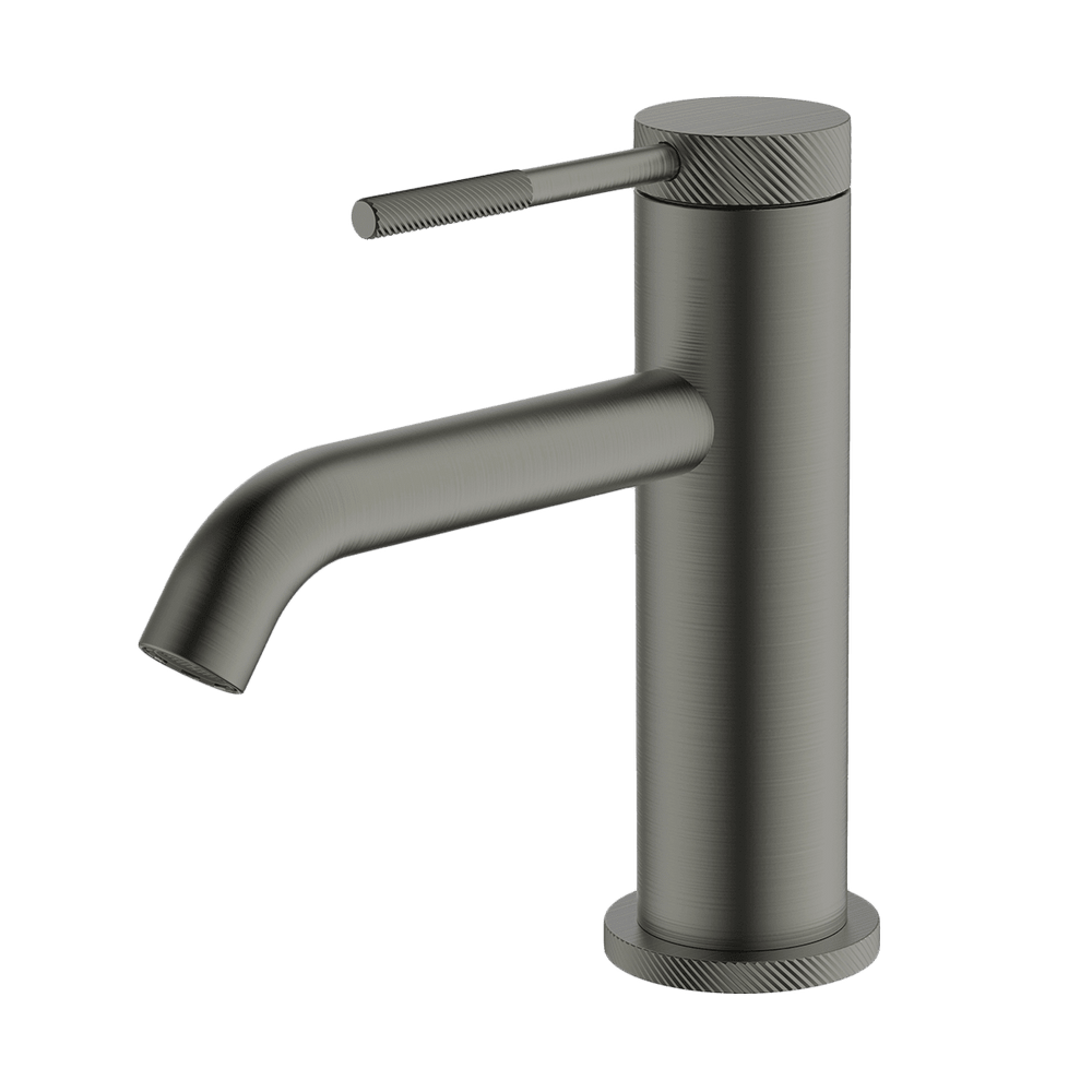 GARETH ASHTON POCO KNURLED BASIN MIXER GUN METAL