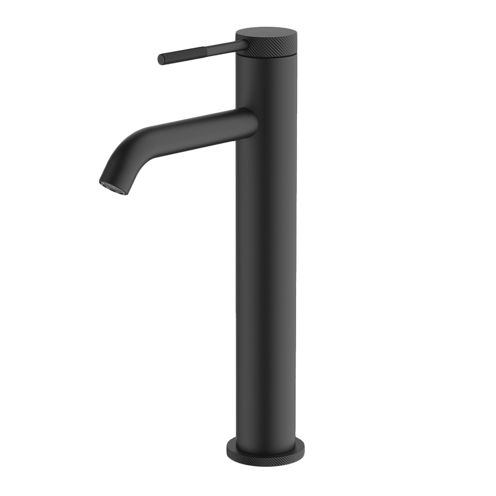 GARETH ASHTON POCO KNURLED TALL BASIN MIXER BLACK