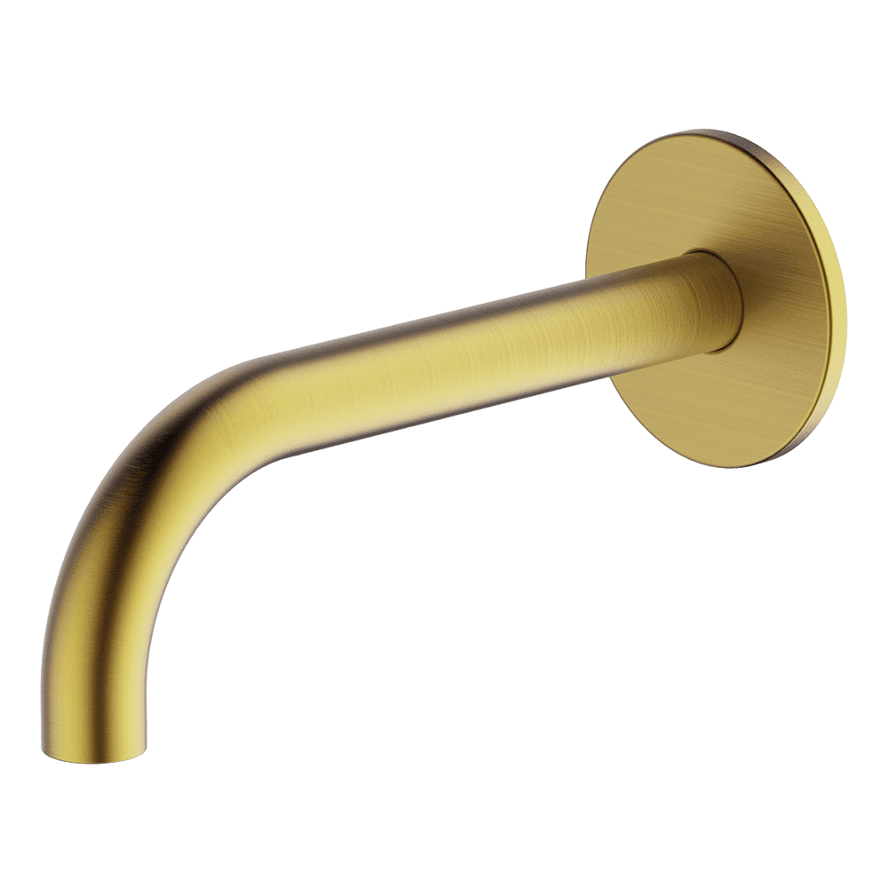 GARETH ASHTON POCO CURVED BASIN / BATH SPOUT BRUSHED BRASS (AVAILABLE IN 165MM AND 220MM)