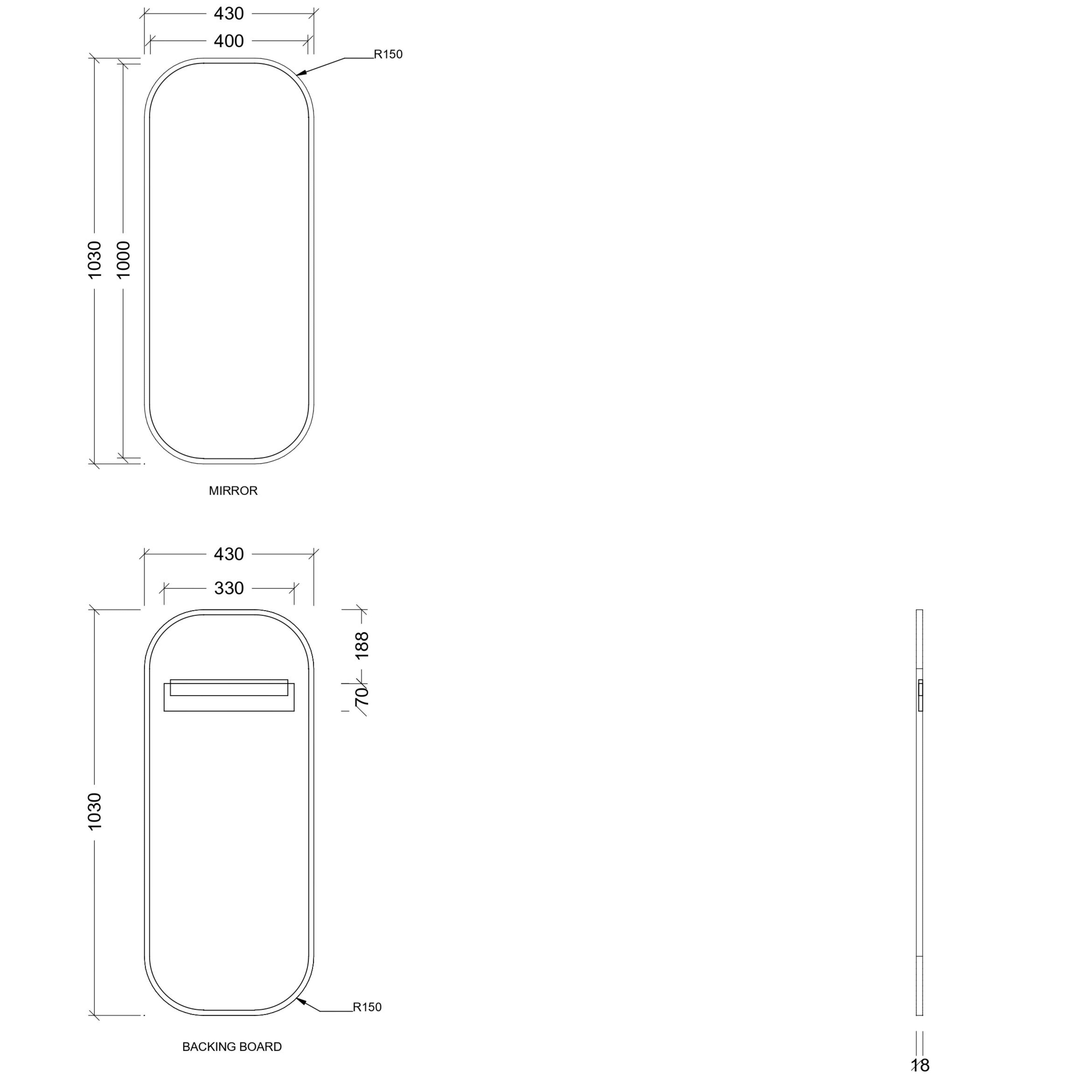 TIMBERLINE JAZZ ARCH FRAME CUSTOM MIRROR (ALL SIZING)