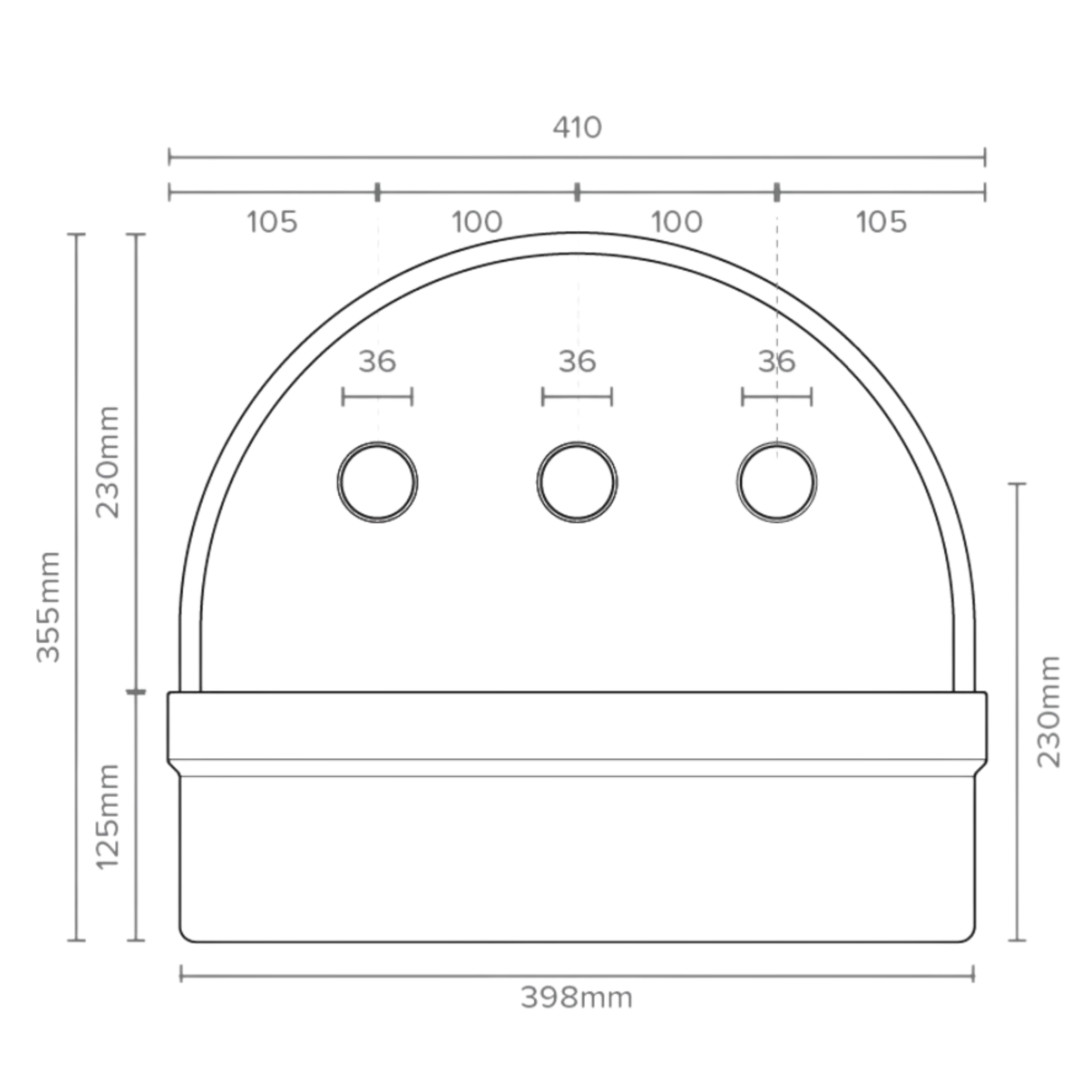 NOOD CO BETTY ABOVE COUNTER / WALL HUNG BASIN CLAY 410MM