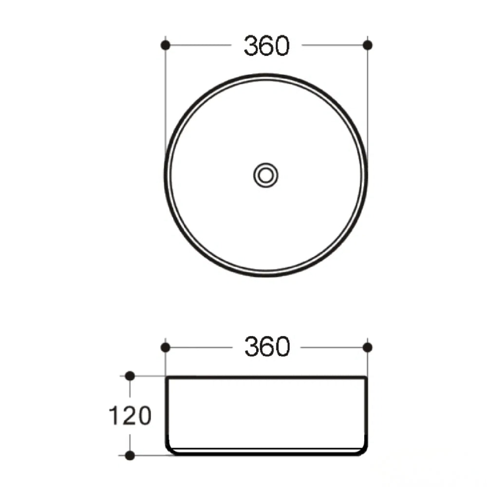 BELLA VISTA ROTONDA ABOVE COUNTER BASIN MATTE WHITE 360MM