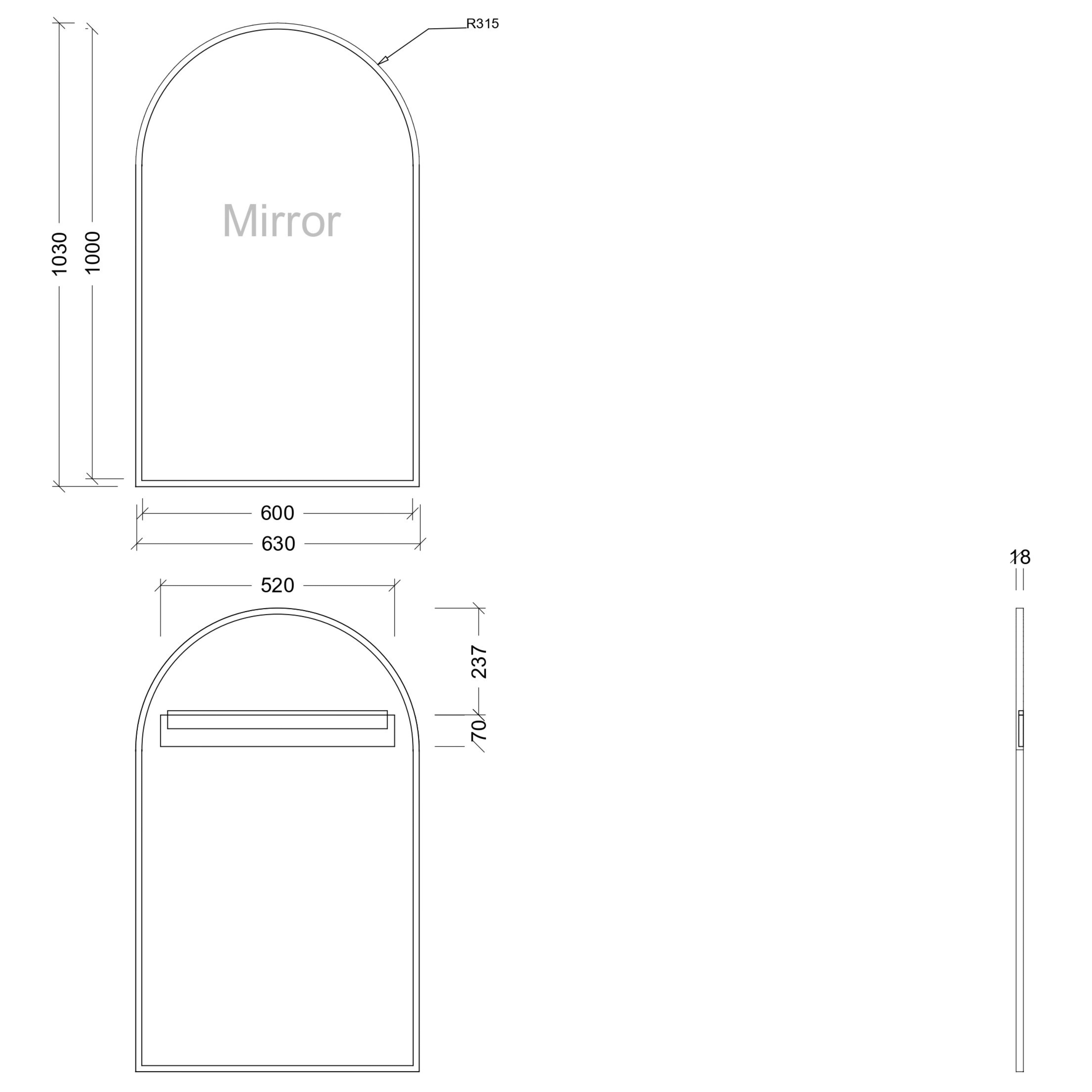 TIMBERLINE CHURCH FRAMED CUSTOM MIRROR (ALL SIZING)