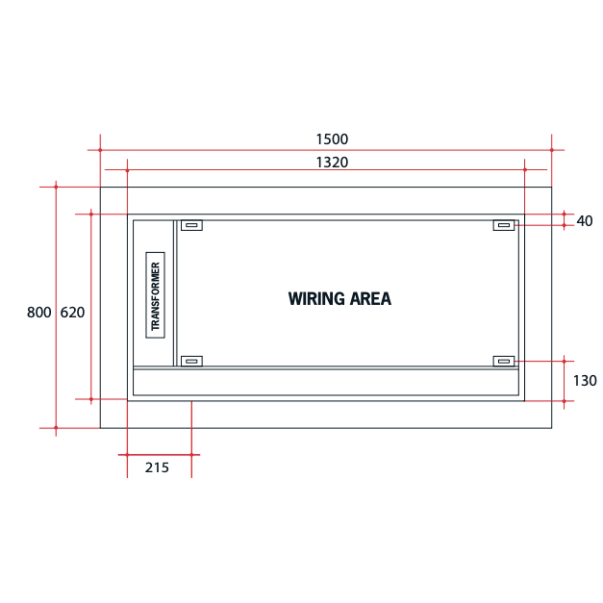 THERMOGROUP ABLAZE PREMIUM S RANGE BACK-LIT MIRROR 1500X800MM