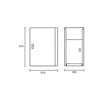 EVERHARD CLASSIC 30L STAINLESS STEEL LAUNDRY UNIT 395MM WHITE