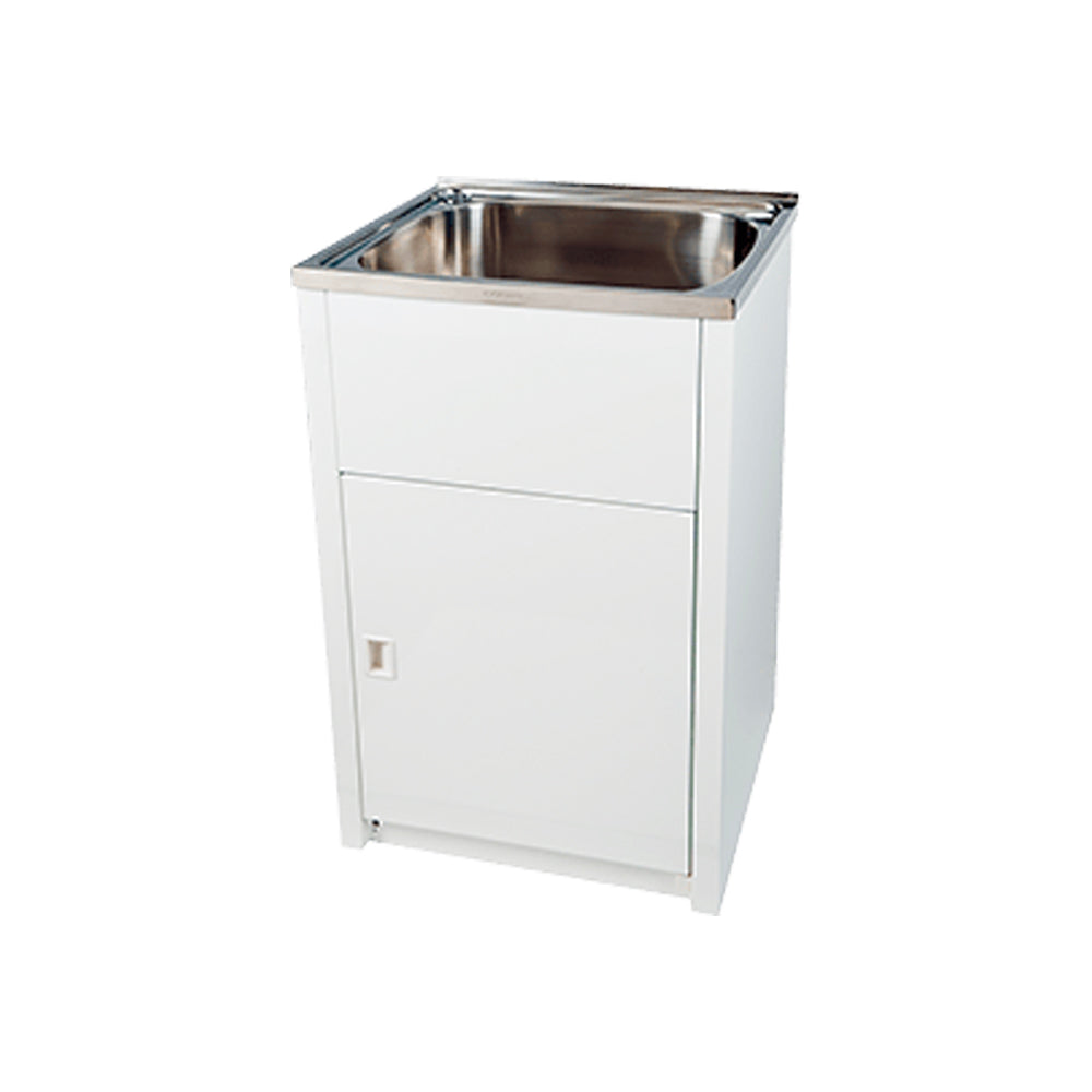 EVERHARD CLASSIC 45L STAINLESS STEEL LAUNDRY UNIT 600MM WHITE
