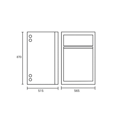 EVERHARD CLASSIC 45L STEEL & POLYMER SUPREME LAUNDRY UNIT 565MM WHITE