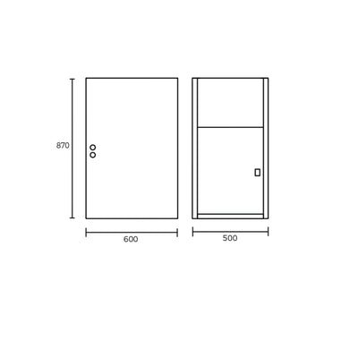 EVERHARD CLASSIC 45L STAINLESS STEEL SLIM LAUNDRY UNIT 500MM WHITE