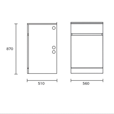 EVERHARD NUGLEAM 45L SOFT CLOSE LAUNDRY UNIT 560MM WHITE