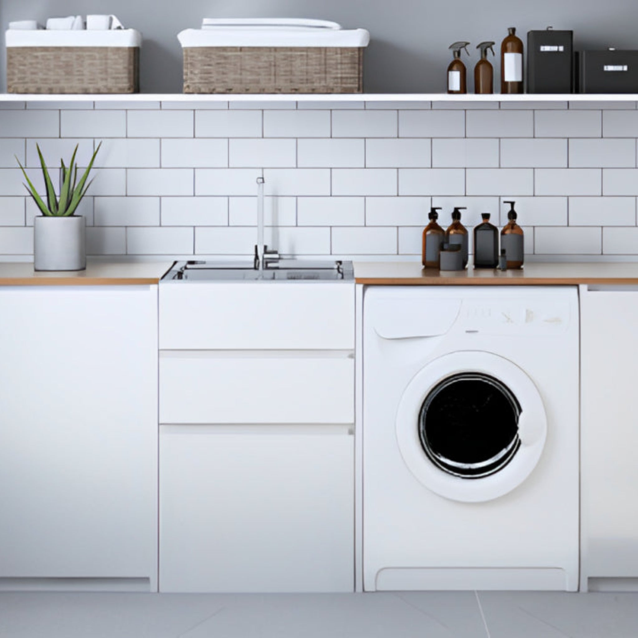 EVERHARD NUGLEAM 45L DRAWER SYSTEM LAUNDRY UNIT 560MM WHITE