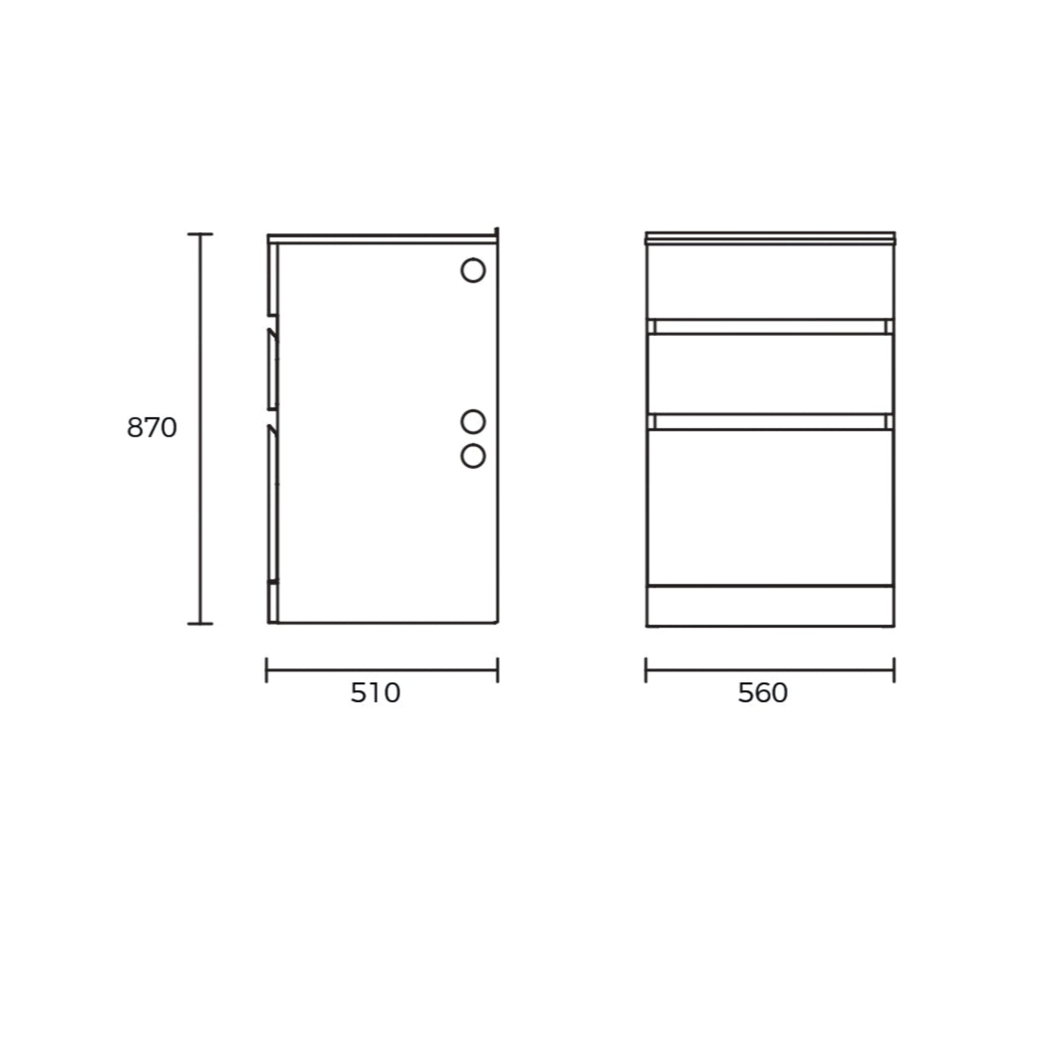EVERHARD NUGLEAM 45L DRAWER SYSTEM LAUNDRY UNIT 560MM WHITE