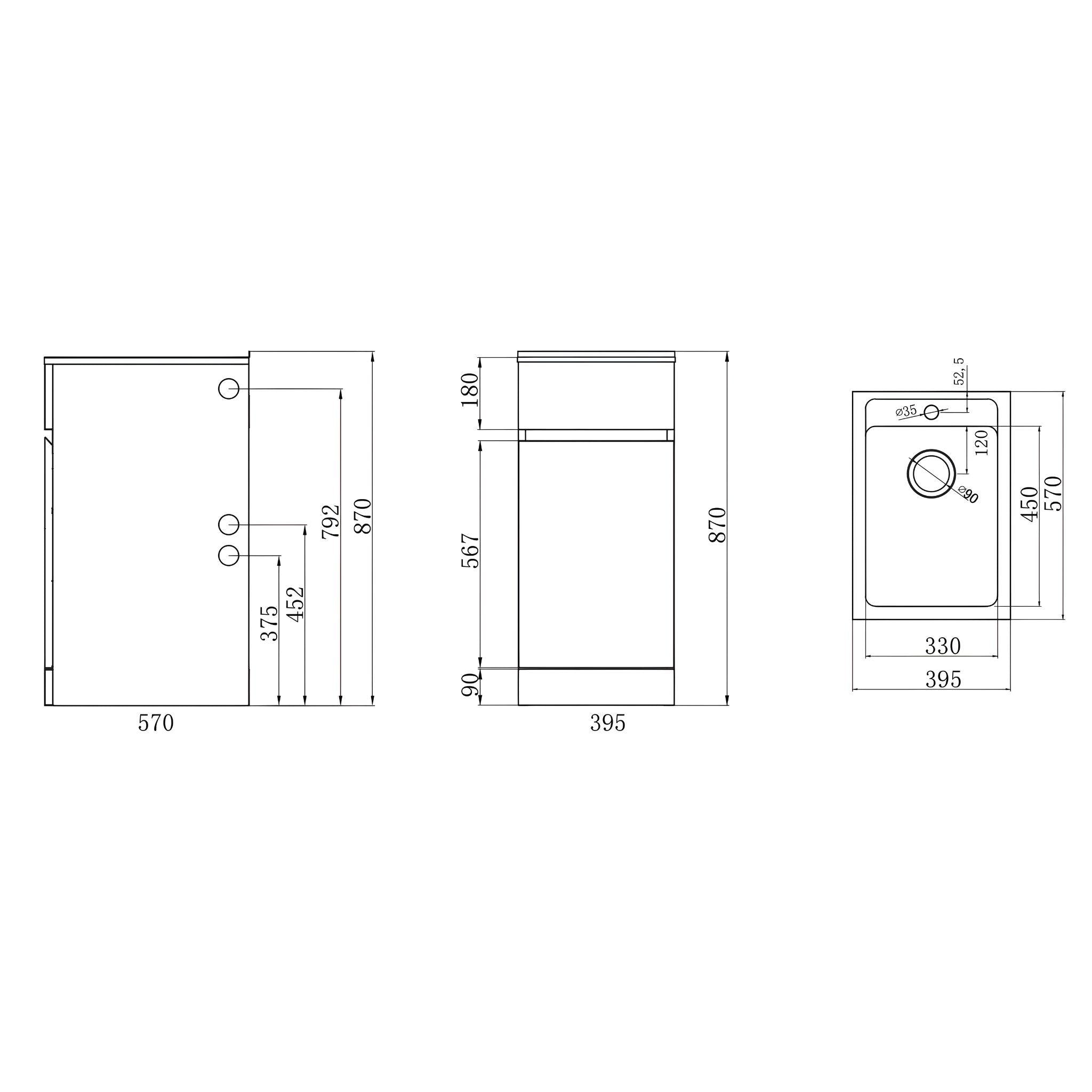 EVERHARD NUGLEAM 35L SOFT CLOSE LAUNDRY UNIT 395MM WHITE