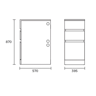 EVERHARD NUGLEAM 35L DRAWER SYSTEM LAUNDRY UNIT 395MM WHITE