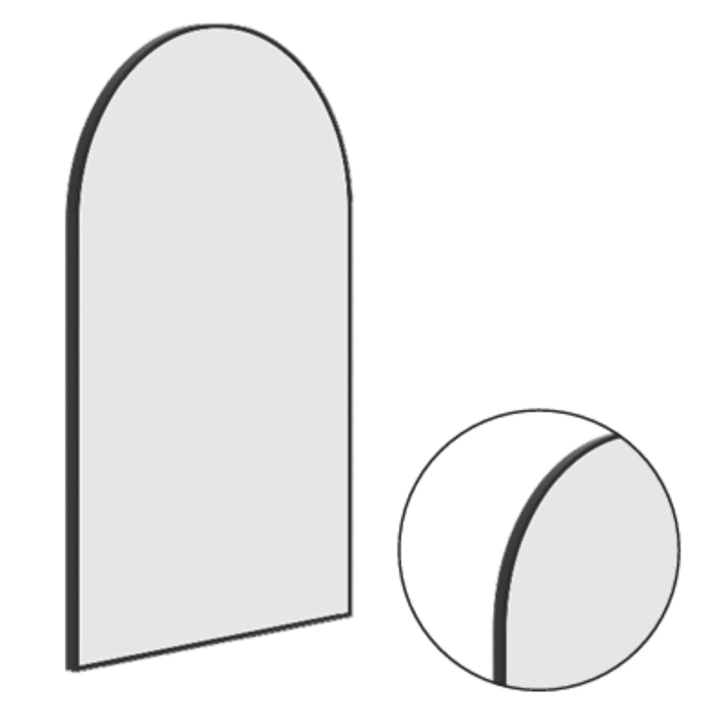 THERMOGROUP ABLAZE ARCH BLACK FRAMED MIRROR 500X800MM