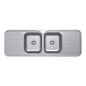 EVERHARD CLASSIC STANDARD 2 BOWL & 2 DRAINER KITCHEN SINK STAINLESS STEEL 1380MM