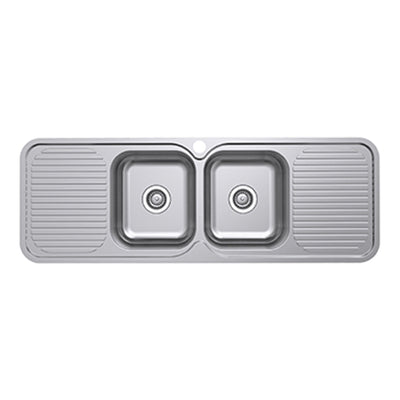 EVERHARD CLASSIC STANDARD 2 BOWL & 2 DRAINER KITCHEN SINK STAINLESS STEEL 1380MM