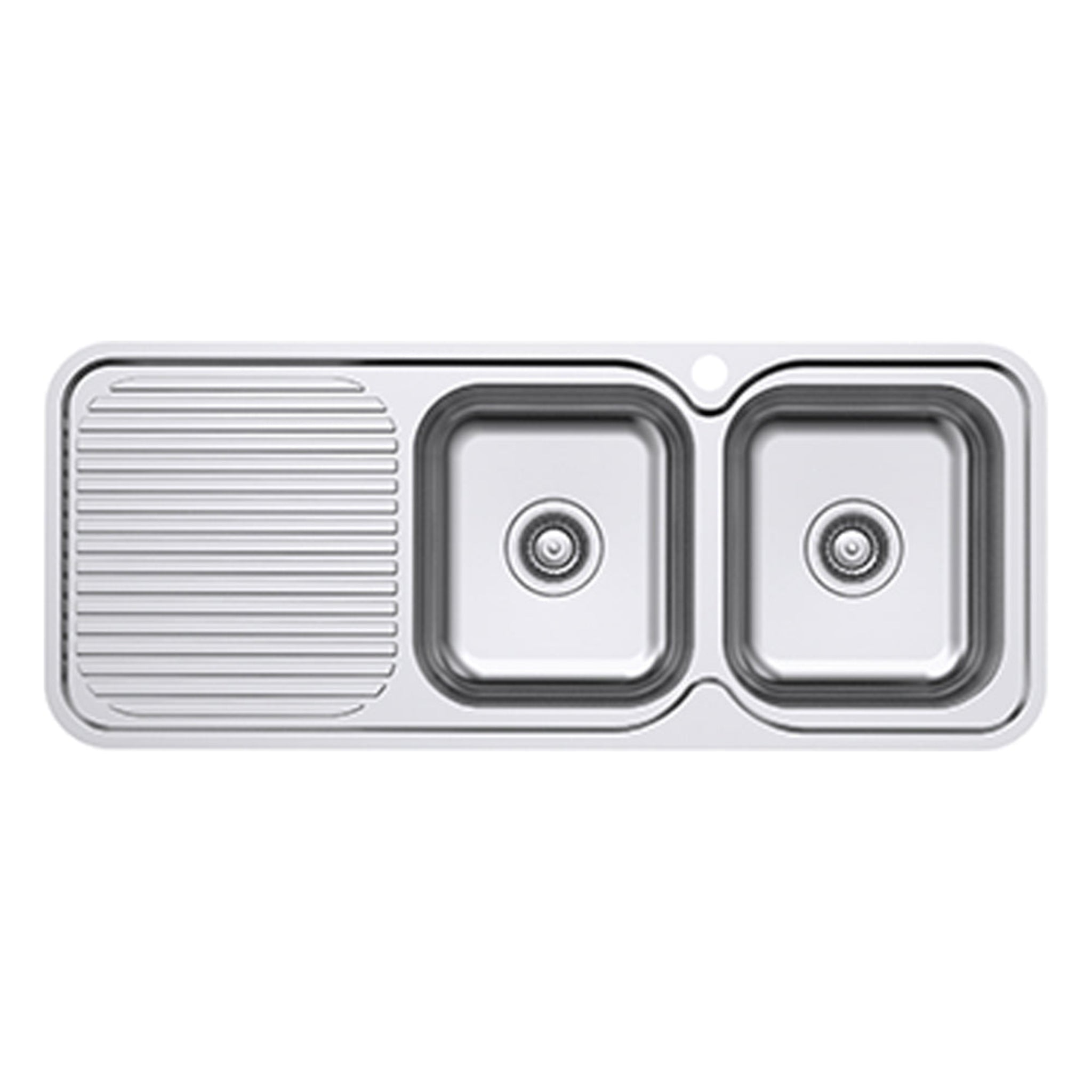 EVERHARD CLASSIC STANDARD 2 BOWL & DRAINER KITCHEN SINK STAINLESS STEEL 1180MM