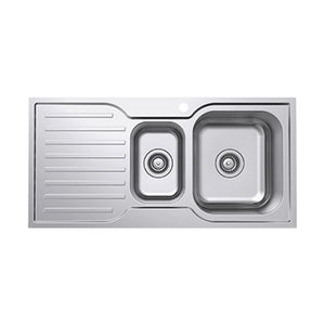 EVERHARD CLASSIC SQUARE 1.5 BOWL & DRAINER KITCHEN SINK STAINLESS STEEL 980MM