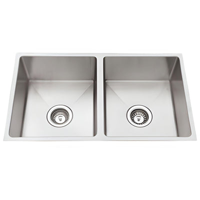 EVERHARD EXCELLENCE SQUARELINE DOUBLE BOWL KITCHEN SINK STAINLESS STEEL 760MM
