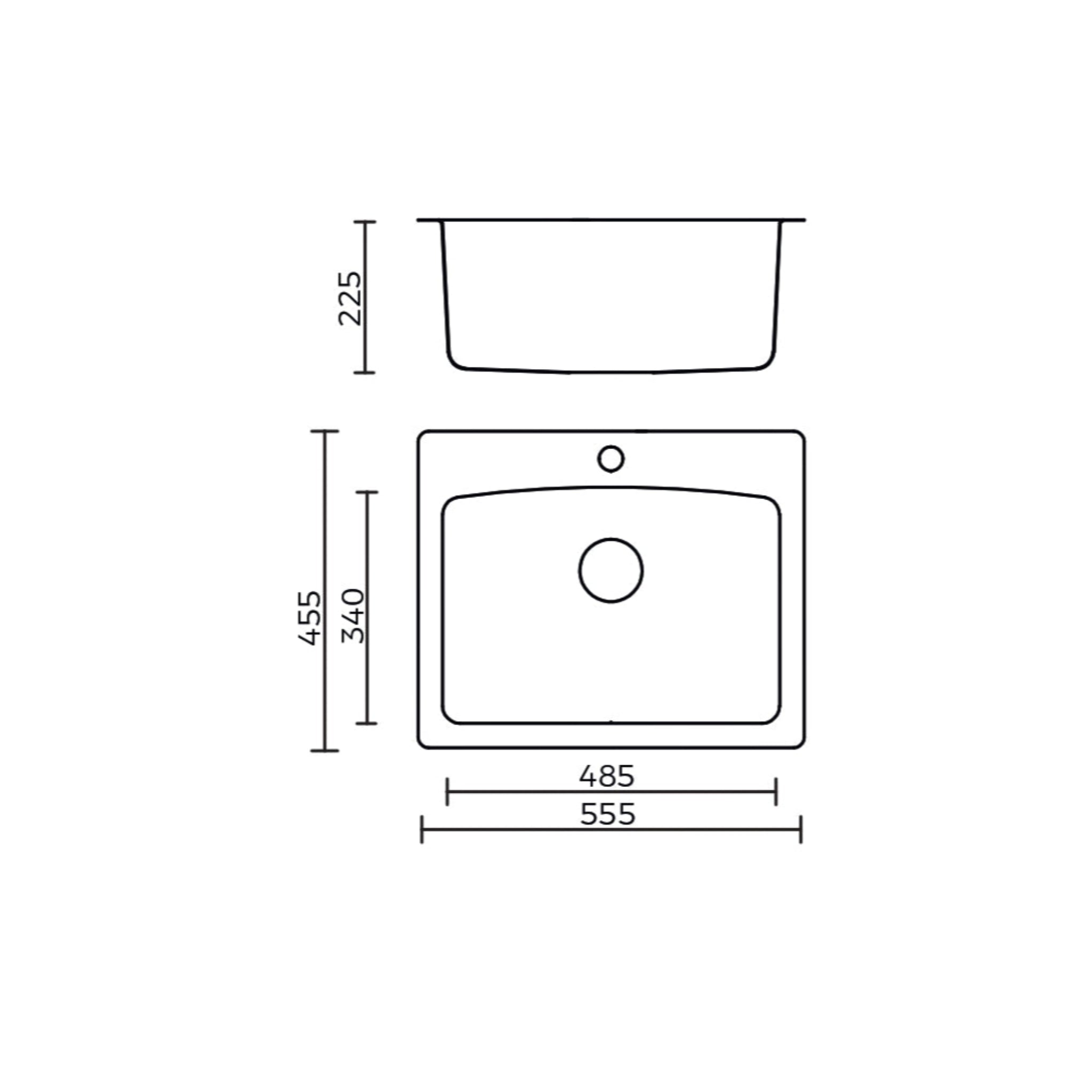 EVERHARD NUGLEAM 35L UTILITY LAUNDRY SINK STAINLESS STEEL 455MM