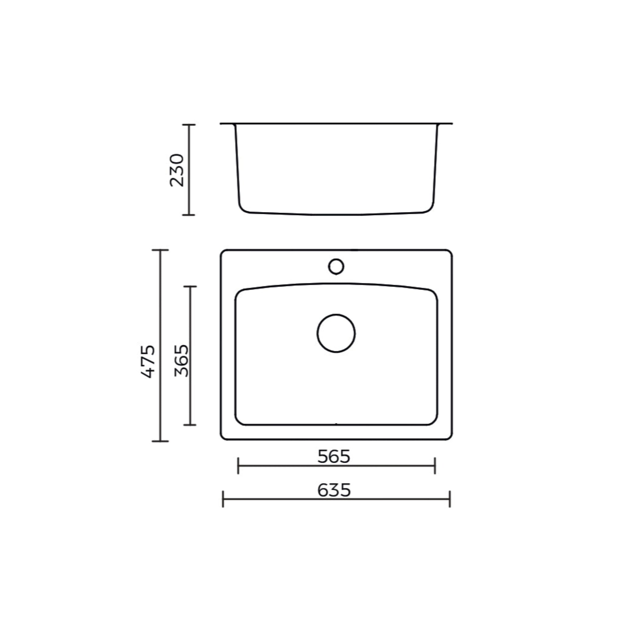 EVERHARD NUGLEAM 45L UTILITY LAUNDRY SINK STAINLESS STEEL 635MM