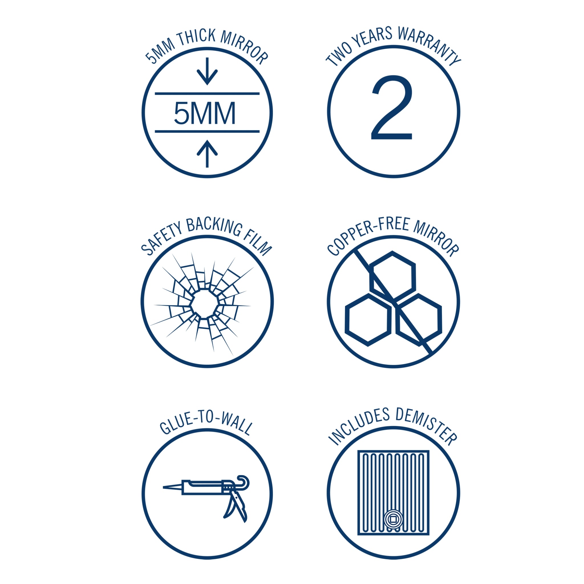 THERMOGROUP ABLAZE ROUND 18MM BEVEL EDGE MIRROR WITH DEMISTER 900MM