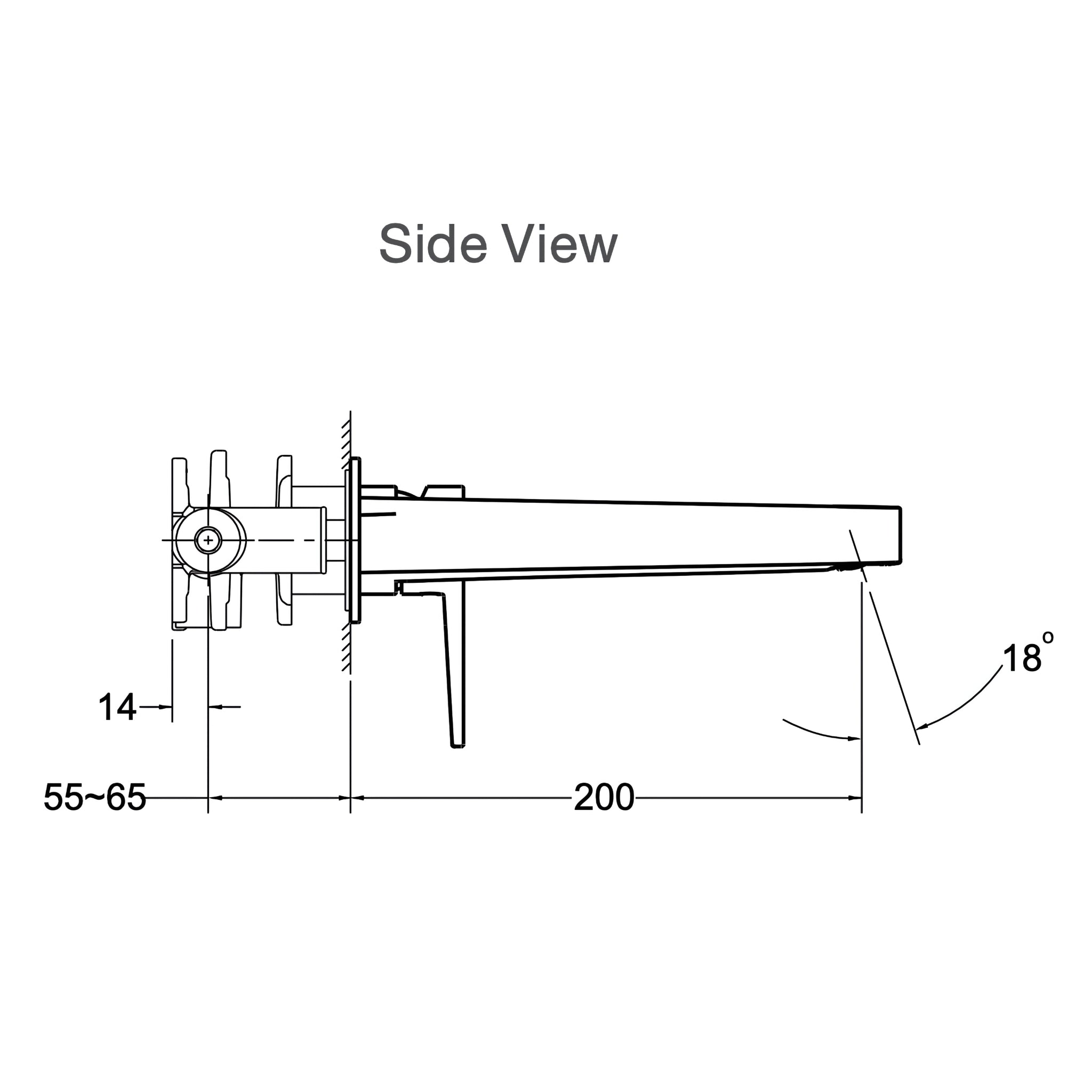 KOHLER TAUT WALL BASIN MIXER 200MM MATTE BLACK