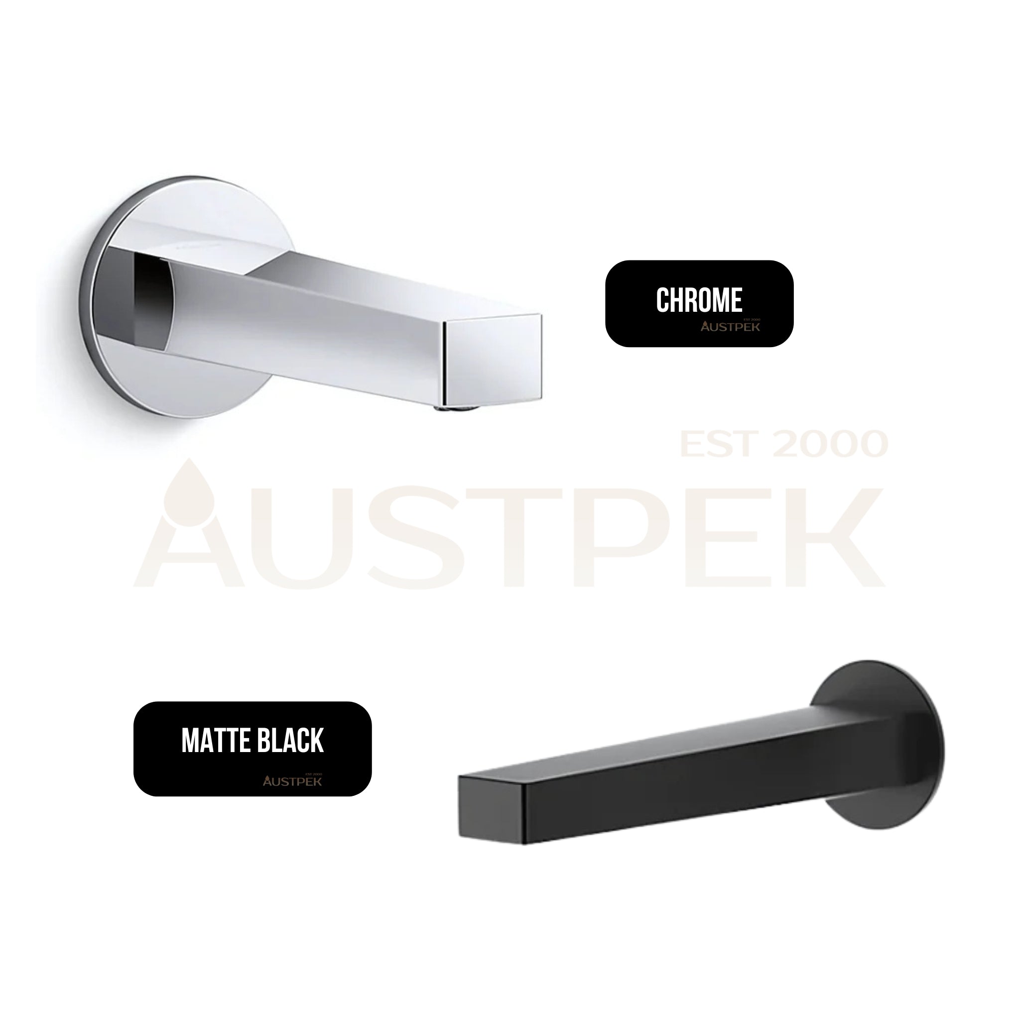 KOHLER TAUT BATH SPOUT 200MM MATTE BLACK