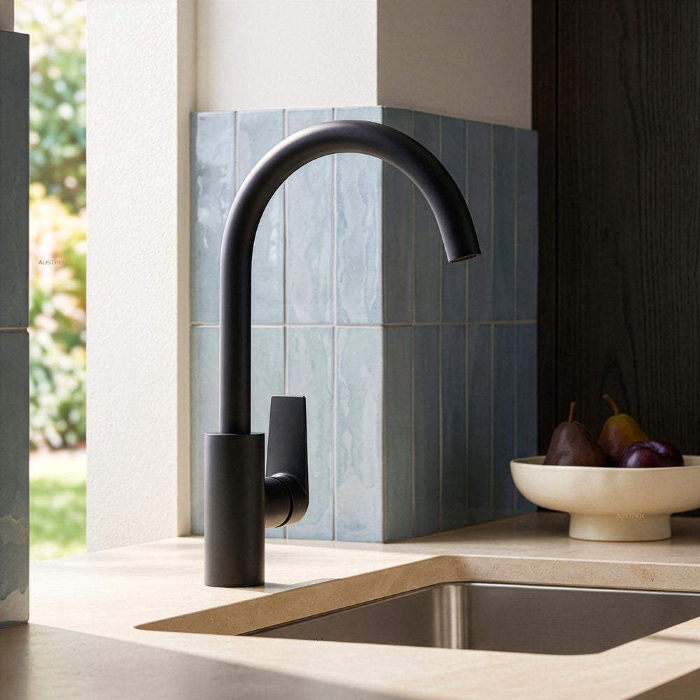 KOHLER TAUT KITCHEN MIXER 323MM MATTE BLACK