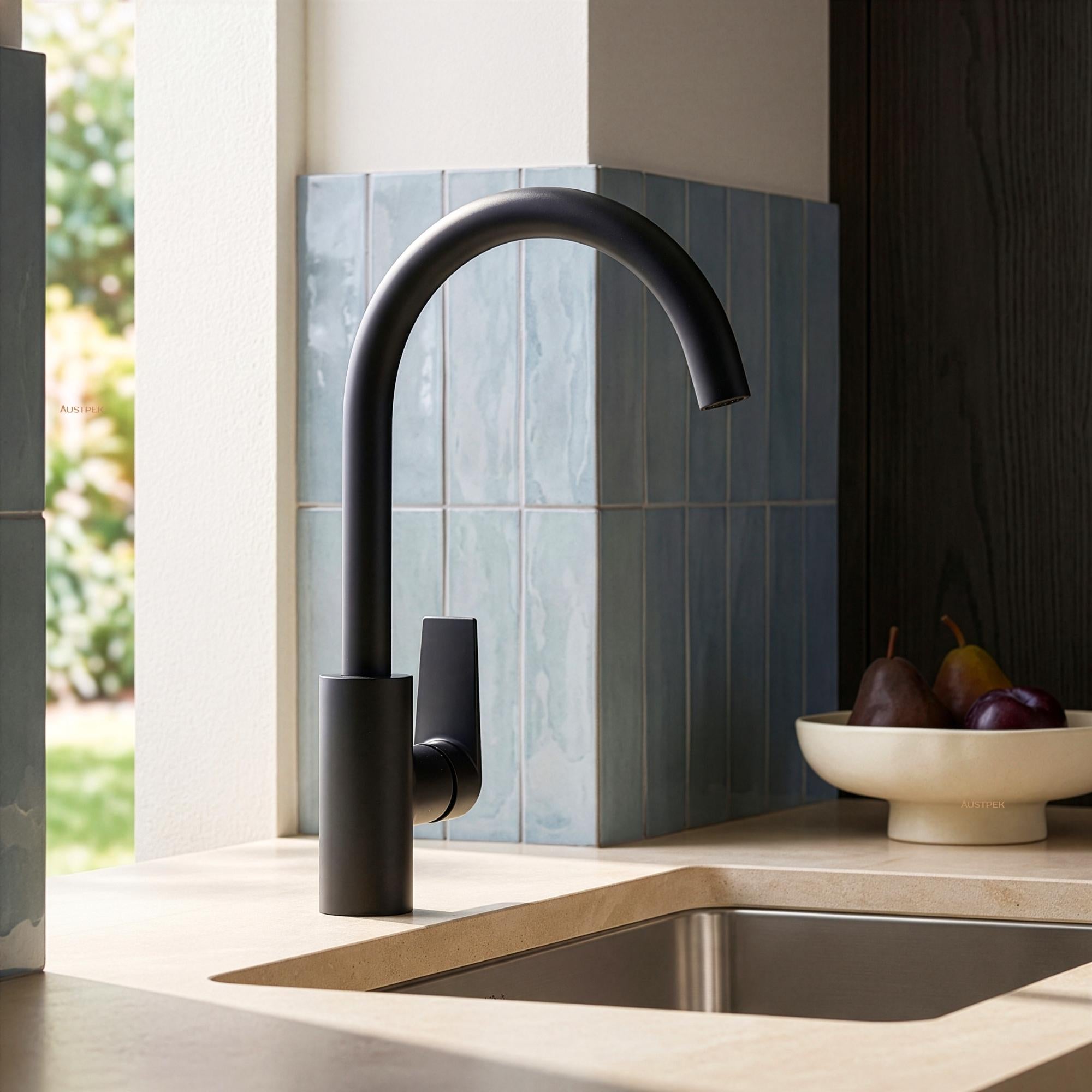KOHLER TAUT KITCHEN MIXER 323MM MATTE BLACK